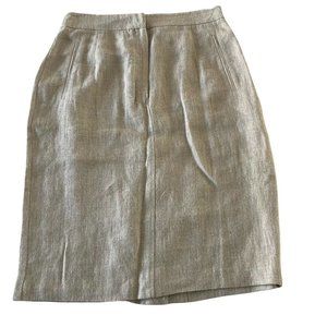 Ivanka Nygard 100% Linen Beige Pencil Skirt size 10 lined
